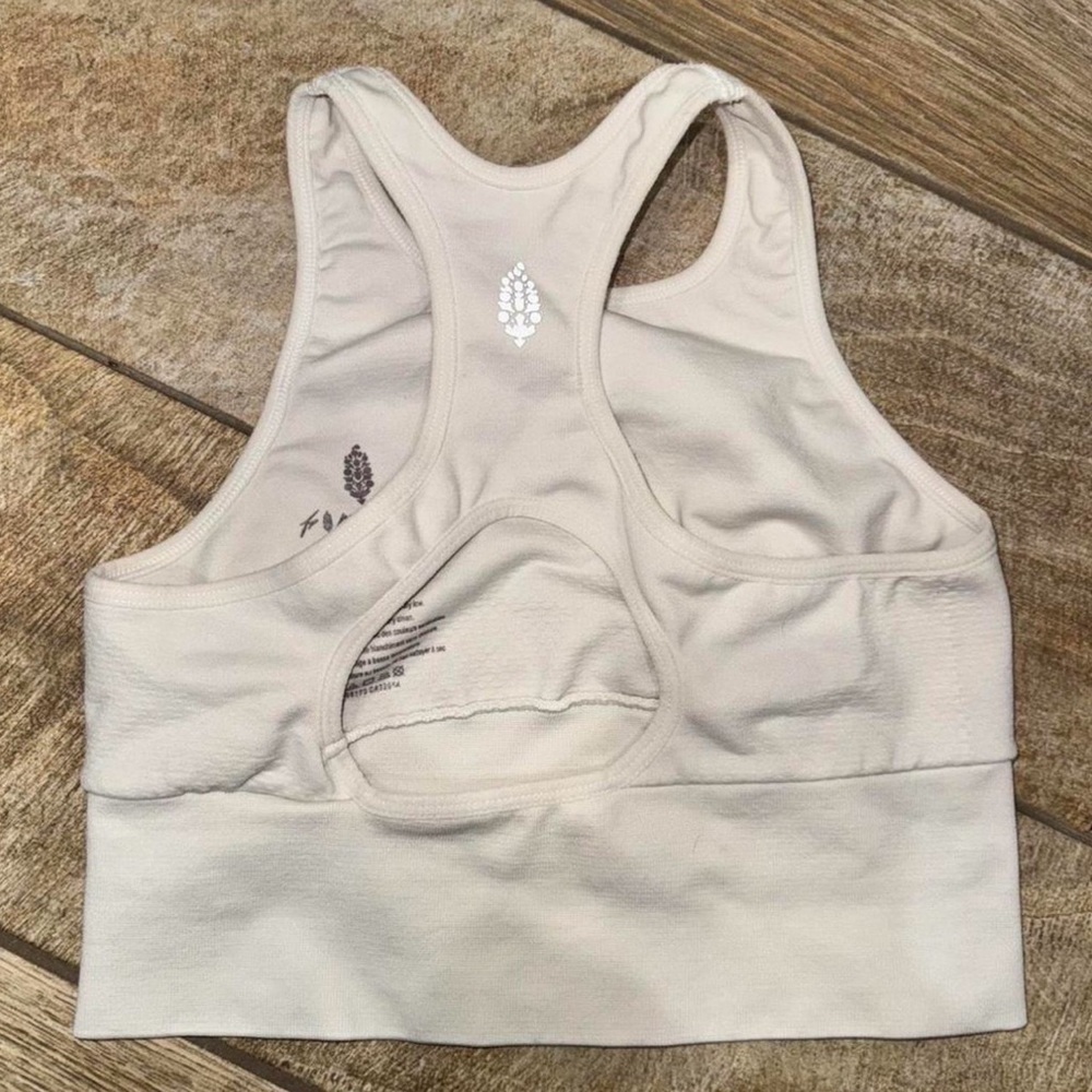 FP Movement by Free People Light Cream Racerback Sports Bra